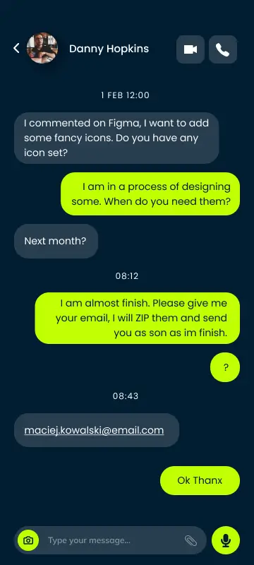 App interface